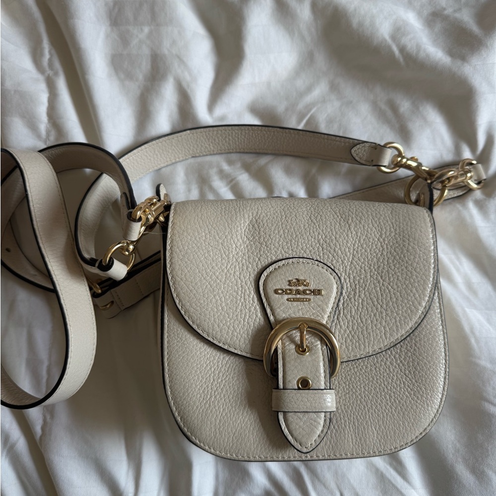 Coach Beige Leather Crossbody Bag